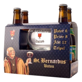 St. Bernardus Gift Set 4 x 0,33 Lit + Glas
