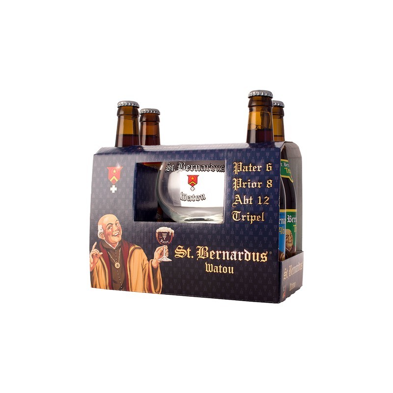 St. Bernardus Gift Set 4 x 0,33 Lit + Glas
