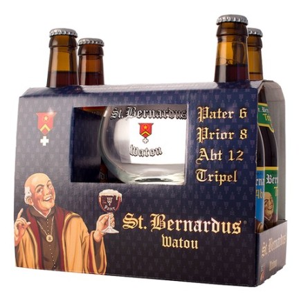 St. Bernardus Gift Set 4 x 0,33 Lit + Glas