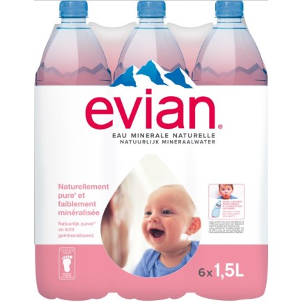 Evian 6 x 1,5 Lit. PET.