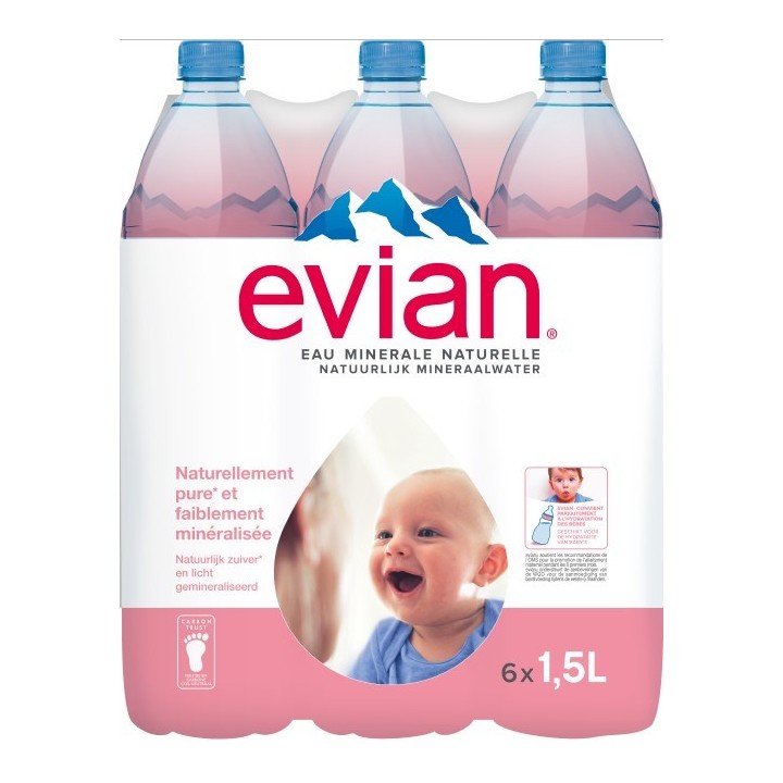 Evian 6 x 1,5 Lit. PET.