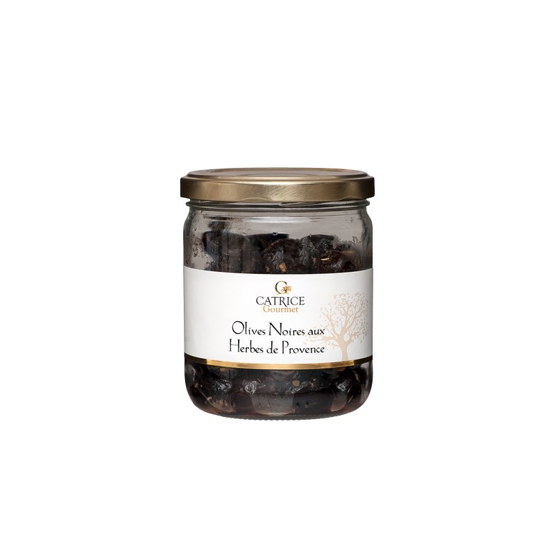 Olives noires aux herbes de Pce 230 gr