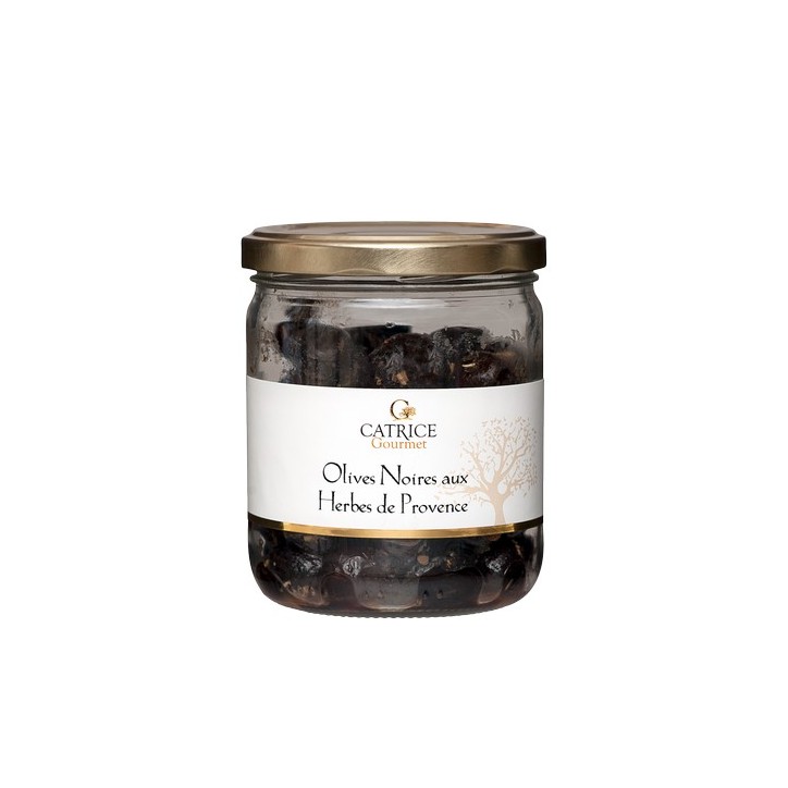 Olives noires aux herbes de Pce 230 gr