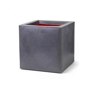 Topf quadratisch Smooth 30 x 30 x 30 cm dunkelgrau