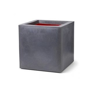 Topf quadratisch Smooth 40 x 40 x 40 cm dunkelgrau