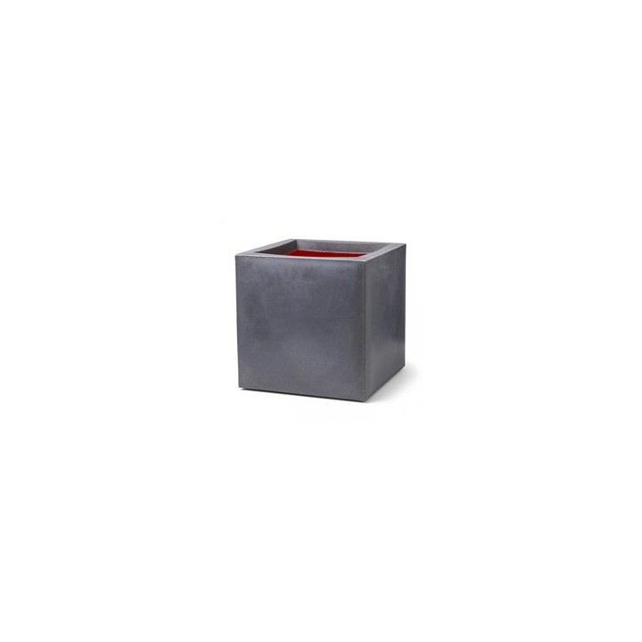 Topf quadratisch Smooth 40 x 40 x 40 cm dunkelgrau