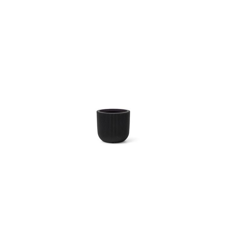 Topf Kugel Groove 23 x 21 cm schwarz