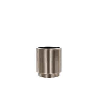 Gefäß Zylinder Groove 23 x 25 cm elfenbein