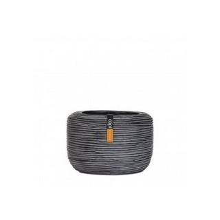 Gefäß rund Rib 23 x 15 cm schwarz