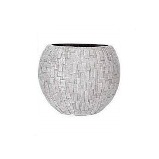 Gefäß Kugel Stone 28 x 25 elfenbein