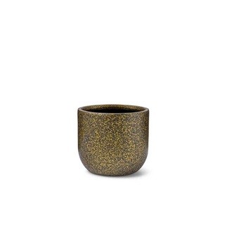 Topf Kugel Terrazzo 23 x 21 gold