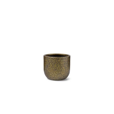 Topf Kugel Terrazzo 23 x 21 gold