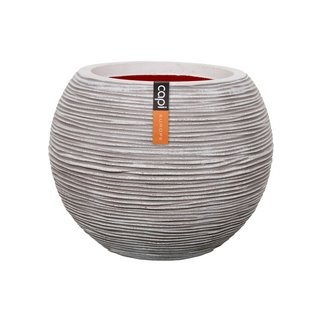 Gefäß Kugel Rib 18 x 15 elfenbein