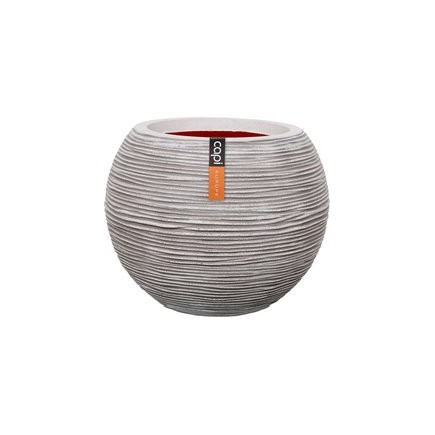 Gefäß Kugel Rib 18 x 15 elfenbein