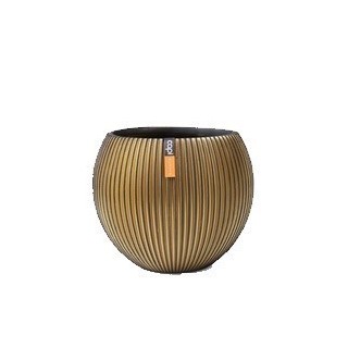 Gefäß Kugel Groove 10 x 9 schwarz gold