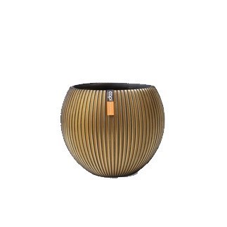 Gefäß Kugel Groove 10 x 9 schwarz gold