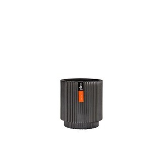 Gefäß Zylinder Groove 11 x 12 cm schwarz