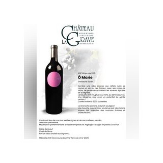 Cuvée Ô Marie Aoc Minervois 2015