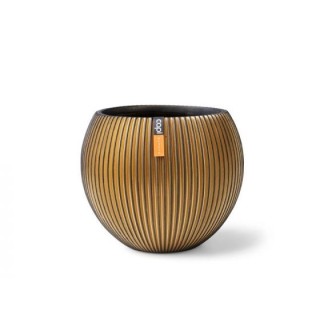 Gefäß Kugel Groove 24 x 21 schwarz gold