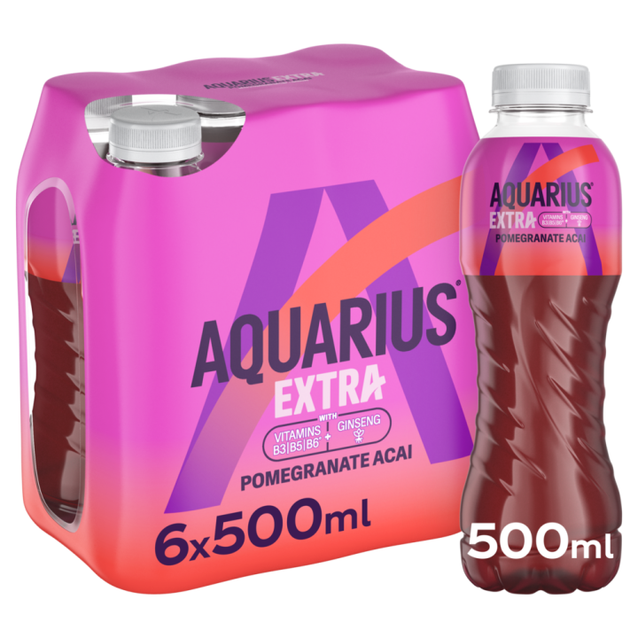 Aquarius Extra Pomegranate-Acai 4 X 6 X 0.5 Lit. PET.