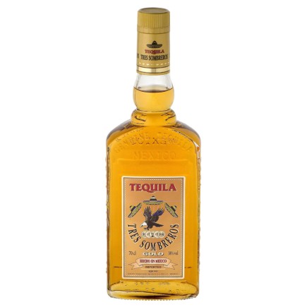 Tequila 3 Sombreros Gold 38% 0,70 Lit.